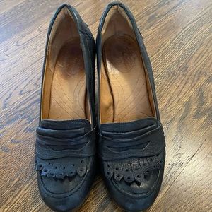 Clarks heeled loafers. Size 9. EUC